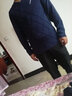 守约贤者秋冬季款男士纯色长袖t恤男V领韩版潮流秋衣宽松体恤衫加肥加大码 1183深蓝 M建议体重100-130斤 实拍图