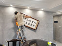 万叶居福（WanYeJu）纯手绘牡丹画花开富贵图新中式客厅装饰画国画挂画山水画字画壁画 花开富贵福满堂A【千层牡丹】 81*198CM红褐实木镜框 实拍图