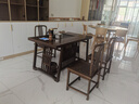 虎大师红木家具非洲鸡翅木（学名：非洲崖豆木）茶桌椅组合中式茶桌茶台阳台功夫泡茶桌 A款茶桌+4个椅子 长1.28米 实拍图