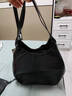 北狐复古真皮托特包简约百搭羊皮单肩手提包多隔层大容量休闲女士斜挎 黑色羊皮 实拍图