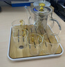瓷牌茗茶具 玻璃茶具套装家用功夫茶具带过滤内胆泡茶壶茶杯盖碗整套茶具 金盖雅趣壶金色杯5件+小四盘 实拍图