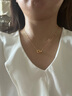 周六福（ZLF）  18K金项链女款环环相扣系列玫瑰金简约时尚双环锁骨 1.4克 -升级款黄色 实拍图