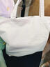 察今牛津布手提包女2024新款学生装书袋大容量夏天上班通勤单肩帆布包 一叶知秋-白色 实拍图