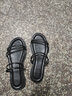 啄木鸟凉鞋女仙女风2022夏季新款外穿韩版百搭网红学生女士平底罗马凉拖 黑色升级版 37 实拍图