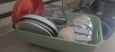 ASVEL日本进口厨房控水碗架置物架 家用碗筷沥水篮沥水架碗碟架碗盘餐具收纳架 绿色-窄 实拍图