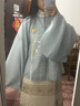 重回汉唐溶溶月竖领对襟袄马面裙套装原创明制汉服女款秋冬款 浅蓝色竖领对襟袄/现货 S 实拍图
