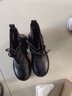 AI头层牛皮短靴女2025冬季新款厚底马丁靴高跟皮鞋加绒棉鞋真皮靴子 黑色【加绒款】ZZM21174-1 40 实拍图