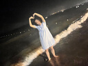 晴碧琳孕妇连衣裙 夏装短袖孕妈装夏季可哺乳宽松中长裙大码裙子V领产后 蓝色 XL丨参考体重120-150斤 实拍图