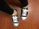 人本黑色帆布鞋女2024春季新款韩版ulzzang学生百搭ins情侣潮鞋子 黑色-（偏大，建议拍小一码） 35 实拍图
