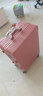 袋鼠 行李箱女高颜值子母行李箱化妆箱大容量行李箱女学生韩版拉杆箱 时尚铝框款【玫瑰金】 28【贴纸+可坐人】 实拍图