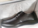 强人3515新款皮鞋舒适简约头层牛皮透气单皮鞋男鞋系带款时尚男鞋 黑色 44 实拍图