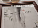 木品缘电表箱装饰画免打孔新中式实木挂画液压上翻配电箱遮挡画可定制 K款-竹报平安（横版） 60*40cm柚木色【可遮50*30电箱】 实拍图