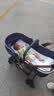 逗逗熊高景观婴儿推车两用避震轻便儿童车推车可折叠宝宝可坐可躺BB车 奢华藏蓝+全功能+单手收+餐盘 实拍图