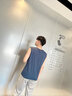 名创优品（MINISO）纯棉背心男夏季透气吸汗宽松休闲百搭胖子运动潮流坎肩无袖体恤男 深灰(学院七中标) L 175(体重120-140斤左右) 实拍图