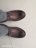劳克士春季头层牛皮休闲皮鞋男英伦商务工装鞋低帮上班透气男鞋手工鞋 棕色 43 实拍图