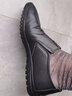 CLOHOO 休闲皮鞋男士夏季商务头层牛皮正装百搭舒适男鞋软底豆豆鞋子男 黑色-四季款 41 [皮鞋码] 实拍图
