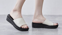 ZHR拖鞋女牛皮帮面厚底增高凉拖外穿气质一字拖女轻便百搭ES73米色38 实拍图