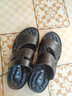 老人头凉鞋男真皮夏季新款两穿软底头层牛皮男士沙滩鞋透气休闲凉拖鞋 黑色 42 【鞋码偏大，脚瘦请买小一码】 实拍图