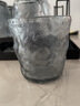 格娜斯（CRISTALGLASS） 日式冰川纹玻璃杯子家用客厅喝水杯待客绿茶杯套装水晶杯水具 灰色冰川杯矮款6只+黑色杯架+托盘+水壶 实拍图