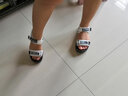 回力女鞋透气凉鞋新款夏季学生百搭平底时尚一字带仙女风沙滩鞋 米色 38 实拍图