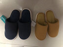 果洛菲日式春秋冬家居室内家用软底地板情侣条纹棉拖鞋男女 实拍图