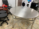 腾景顺304不锈钢折叠餐桌大圆桌圆形食堂学校吃饭桌子家用饭店带转盘 1.3米圆桌内折叠特厚加固款304（8人） 实拍图