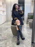 CAMILA KSENIA官网小c&k马丁靴女2025新款秋冬季时尚长筒靴骑士靴柔软舒适长靴 黑色【单里】 37 实拍图