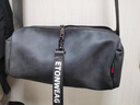 ANDSEEYOU斜挎包男 轻便小圆桶挎包男休闲潮流单肩包时尚斜挎包男士背包 黑色PU- 实拍图
