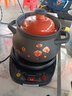 壶福（HF）陶瓷电炖锅电砂锅煲汤砂锅全自动家用预约煮粥炖汤锅多功能养生锅可明火砂锅隔水炖分体式大容量 煲C印花（JS） 4L +底座 实拍图