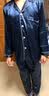 韩雅彤  睡衣男春秋季冰丝长袖男士薄款睡衣夏天家居服套装 双长男-藏青色 L （90-130斤） 实拍图
