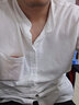 极麻清新基础短袖棉麻衬衫男士休闲青年夏季宽松半袖亚麻衬衣 白色 M（110-125斤左右） 实拍图