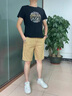 啄木鸟多口袋纯棉工装短裤男宽松直筒休闲五分夏季薄款ins休闲中裤全棉 藏青色 33 （140-150斤） 实拍图