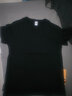 季言夏季250g厚实重磅冰感纯棉短袖t恤男夏美式汗衫男卡其色纯色半袖 黑色（250G重磅长绒棉） L 实拍图