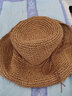 MISMEMO草帽女夏天太阳帽大沿可折叠卷边遮阳帽出游沙滩帽简约蝴蝶结休闲草编凉帽镂空钩针渔夫帽子 浅咖色 实拍图