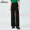 深呼吸DEEP BREATH女装高腰棉弹力阔腿休闲牛仔长裤女A100066 黑 XL (5码) 实拍图