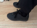 凡小如厚底板鞋男增高2026爆款黑鞋百搭休闲鞋透气学生鞋ins潮鞋工作鞋 黑色 40 实拍图