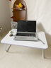 飞旺藤达床上书桌小桌子可折叠小桌板懒人简易床桌笔记本大号大学生宿舍 珍珠白-升级款（杯托+卡槽） 70*48*32cm【加大加宽可放键鼠】 实拍图