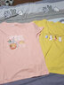欧妤短袖t恤女2025夏季女装新款韩版宽松休闲体恤女上衣打底衫 黄色晾娃娃+粉色夏之味 3XL 建议130-145斤 实拍图