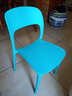 佳匠现代简约餐椅公司学校食堂椅成人靠背塑料椅家用休闲可叠放椅子 蓝色 实拍图