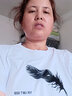 美莎尼纯棉t恤女短袖2026夏季韩版显瘦百搭休闲女装上衣打底衫 英文羽毛白色+羽毛白色 3XL 建议145-160斤 实拍图