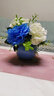 爱泽宝 仿真花假花塑料花干花陶瓷花瓶客厅餐桌摆件装饰花 书架隔板仿真花艺 工艺品多色可选 蓝花瓶+宝蓝绣球 实拍图