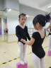 艾舞戈儿童舞蹈服女童夏季练功服宝宝芭蕾舞连体服中国舞服考级跳舞衣 黑色-长袖 130码（高110-120cm重38-48斤） 实拍图