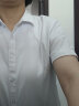 鸾姿短袖白衬衫女春夏工作服正装工装学生修身职业女装半袖白衬衣 平纹白色方领 2XL （110-120斤） 晒单实拍图