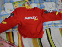 迪士尼童装男童套装潮酷米奇宝宝卫衣套装保暖舒适 红色 24个月/身高90cm 实拍图