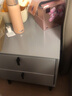 格第 全实木烤漆床头柜现代简约实木卧室床边柜小型意式极简二斗柜铁艺网红床头柜小尺寸高端高级感储物柜 【灰色】全实木烤漆款45cm（黑脚） 实拍图