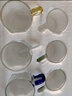 瓷牌茗茶具 玻璃茶杯大号透明玻璃品茗杯耐热小茶杯带把水杯功夫父亲节礼物 金色（龙鳞）6个把杯+杯架 105ml 实拍图