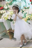 小咔衣浓小女孩公主裙女童花童婚礼蓬蓬纱儿童晚礼服主持人钢琴演出服大童 白色前短后长 130 实拍图