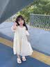 小野七天女童夏装连衣裙2024新款夏天裙子儿童露肩公主裙小女孩夏季雪纺裙 儿童米白连衣裙 120 实拍图