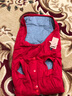 楚克奇（CHUKCHI）大狗衣服边牧金毛中大型犬冬装狗棉衣马犬马甲背心连帽两腿喜庆 红色 28号颈围50CM*胸围68CM*背长55CM 实拍图