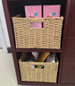 可定制收纳筐藤编草编日式大号收纳盒玩具书本小号收纳篮衣服收纳 卡其色 两扣手大号 41*29*20 CM 实拍图